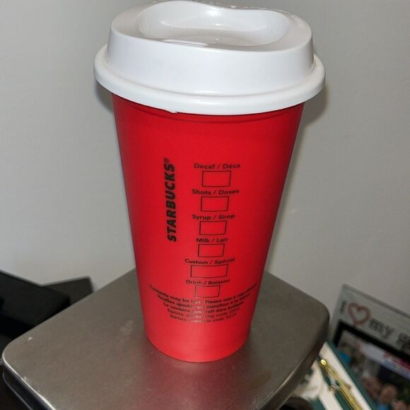 Starbucks Red White Save 💵 Reusable Christmas Cup - Picture 2 of 3